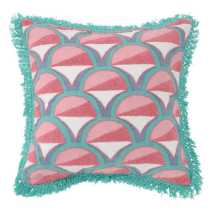 VELDA Cushion Cover Green x Pink - weare-francfranc