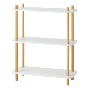 WOOD Pole Shelf 3 White x Natural - weare-francfranc