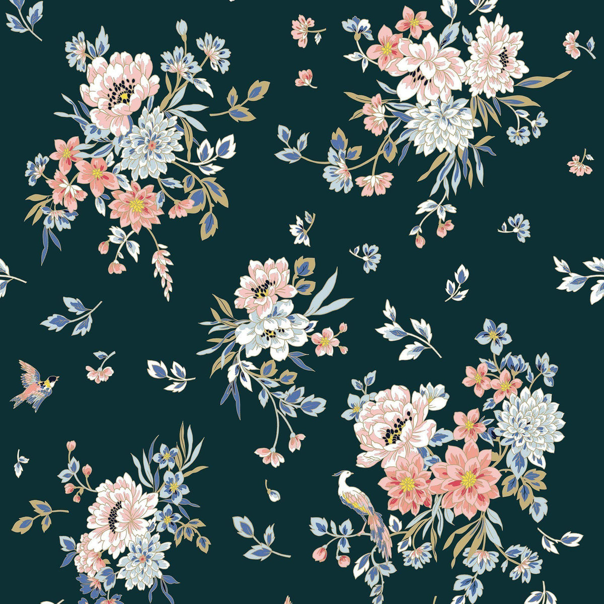 Chinoiserie Removable wallpaper dark green – weare-francfranc