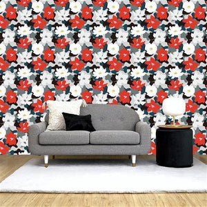 Flower Removable Wallpaper black - weare-francfranc