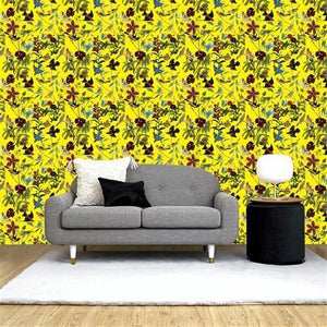 Garden removable wallpaper yellow - weare-francfranc