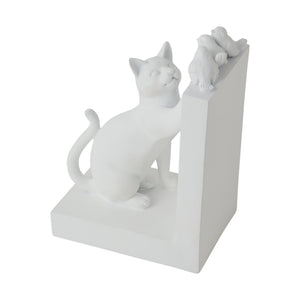 MIGNON Bookend Cat & Bird White - weare-francfranc