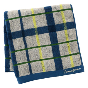 PLAID CHECKED BATH TOWEL Blue - weare-francfranc